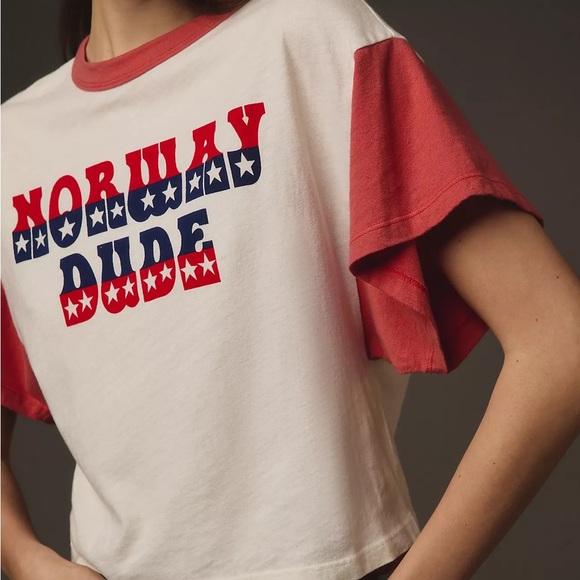 Mother Tee The‎ Wingman Graphic Cropped T-shirt Sz XS - Picture 5 of 9